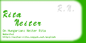 rita neiter business card